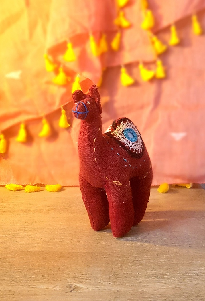 Hand Embroidered Purple Camel, Kala Raksha 